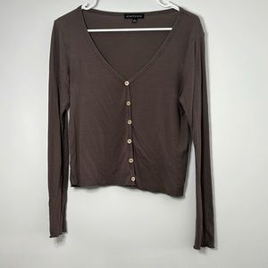 New brown V-neck sweater